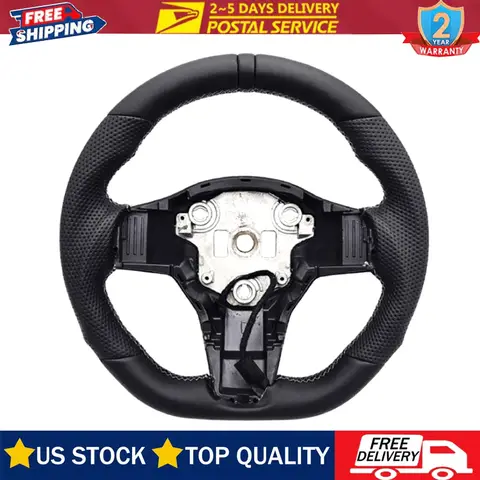 Heated Steering Wheel For Tesla Model 3 2017-2023 Model Y 2020-2024 Perforated Leather Steering Wheel with Heating Function