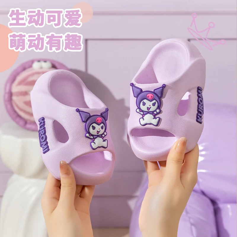 Sanrio/лицензированные детские тапочки без шнуровки на толстой подошве для девочек, нескользящие милые детские тапочки, детская обувь, домашняя мягкая обувь из ЭВА, подарки 
Sanrio/лицензированные детские тапочки без шнуровки на толстой подошве для девочек, нескользящие милые детские тапочки, детская обувь, домашняя мягкая обувь из ЭВА, подарки