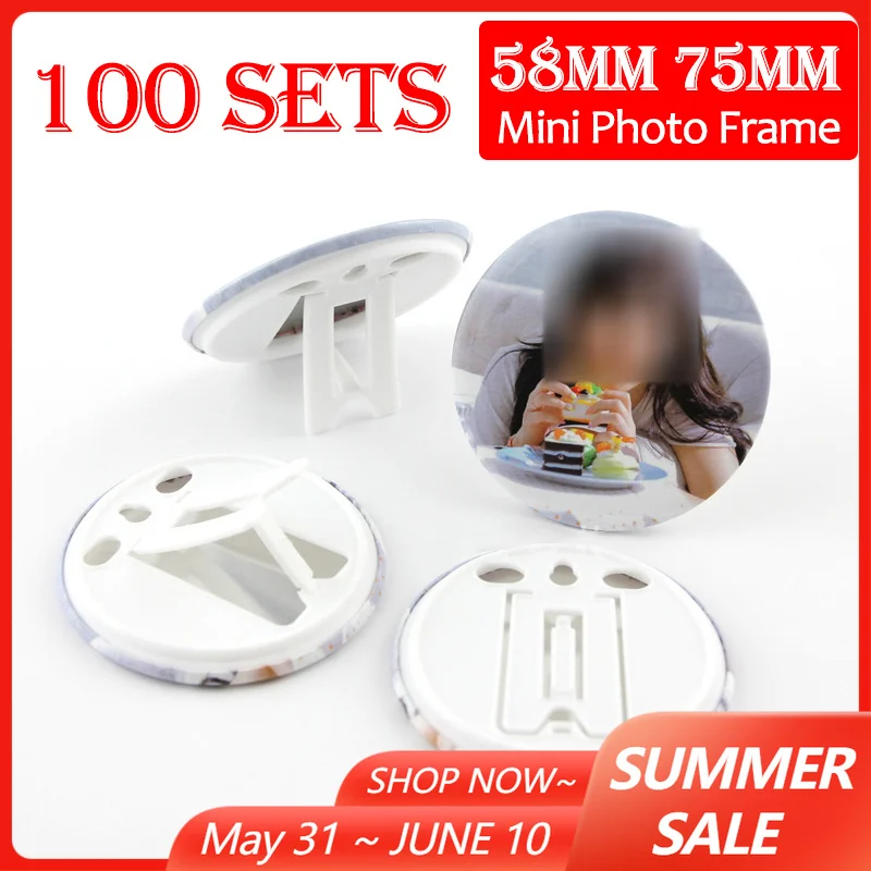 100Sets 75mm 58mm DIY Mini Photo Frame Button Badge Parts Round Tinplate Photo Frame for Manual Press Machine DIY Making
100Sets 75mm 58mm DIY Mini Photo Frame Button Badge Parts Round Tinplate Photo Frame for Manual Press Machine DIY Making