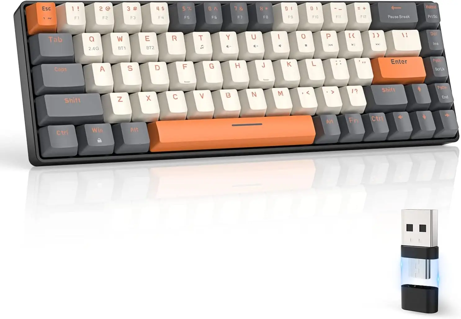 MAMBASNAKE x ZIYOU LANG K68 60% Wireless Mechanical Keyboard, Bluetooth 5.0/2.4GHz with Dual Mode 2-in-1 Receiver
MAMBASNAKE x ZIYOU LANG K68 60% Wireless Mechanical Keyboard, Bluetooth 5.0/2.4GHz with Dual Mode 2-in-1 Receiver