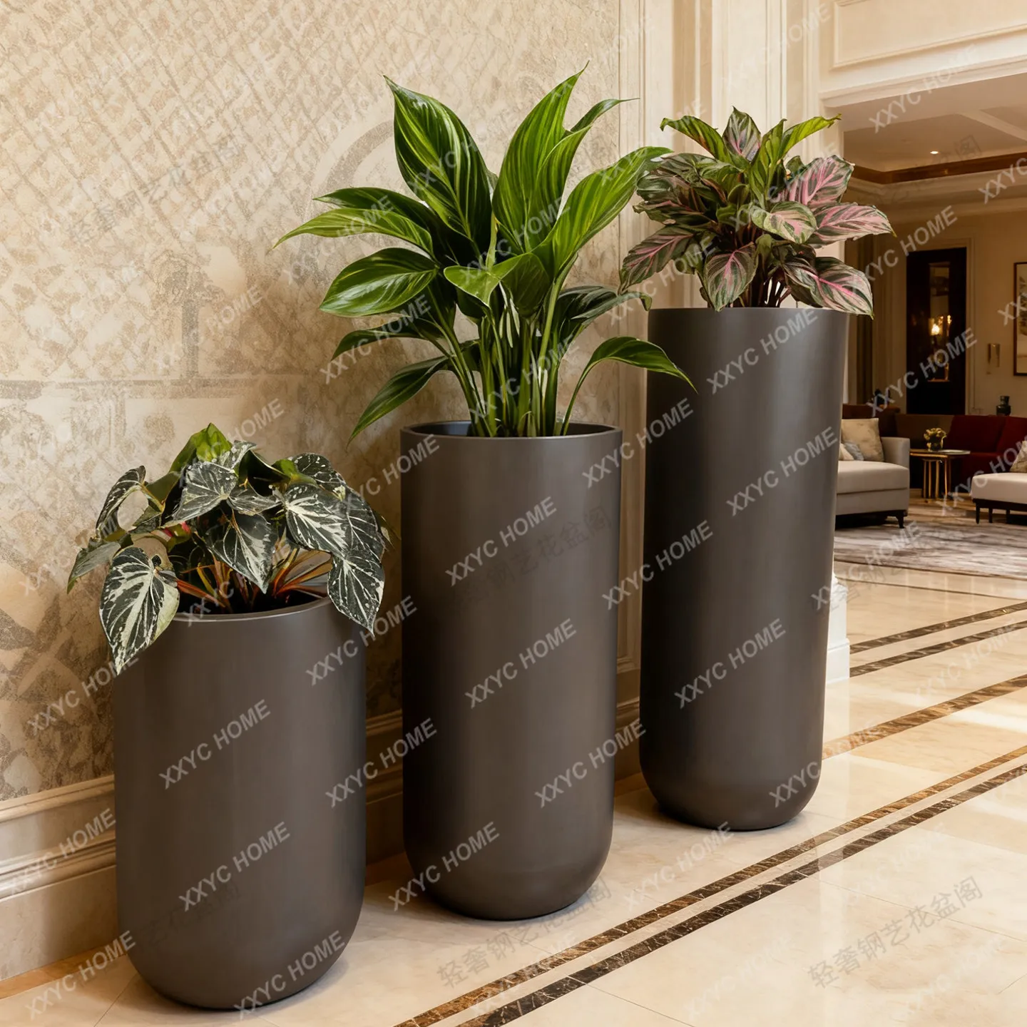 Wrought iron vase baking paint simulation plant use hotel special-shaped shopping mall office building flower tank
Wrought iron vase baking paint simulation plant use hotel special-shaped shopping mall office building flower tank