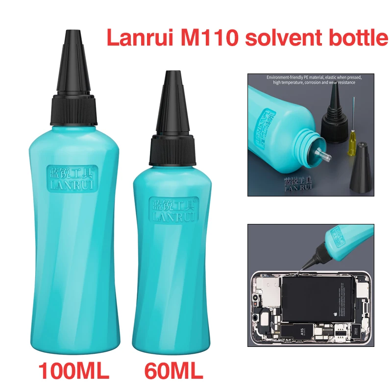 LANRUI M110 Solvent Bottle 60ml/100ml Leak-Proof Alcohol Container for Phone Repair, Screen Battery Removal Tool
LANRUI M110 Solvent Bottle 60ml/100ml Leak-Proof Alcohol Container for Phone Repair, Screen Battery Removal Tool