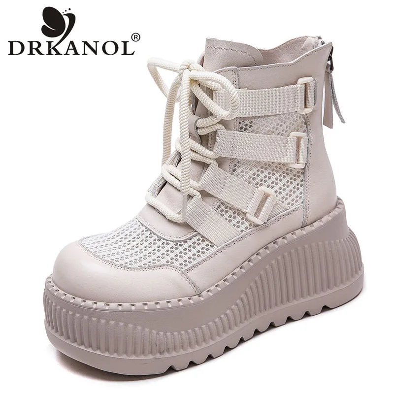 DRKANOL Summer Cool Boots Women 2025 New Design Genuine Leather Mesh Breathable Wedges Platform Height Increasing Ankle Boots
DRKANOL Summer Cool Boots Women 2025 New Design Genuine Leather Mesh Breathable Wedges Platform Height Increasing Ankle Boots