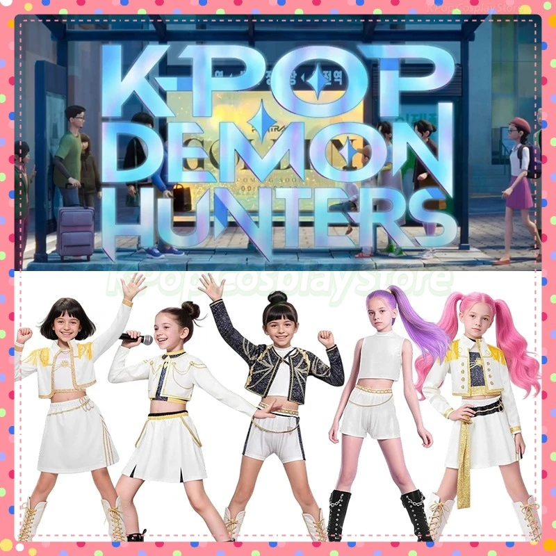 Kids K-Pop Demon Hunters Mira Rumi Zoey Cosplay Costume Girls Uniform Halloween Party 3D Printed Dress Up Party Suits
Kids K-Pop Demon Hunters Mira Rumi Zoey Cosplay Costume Girls Uniform Halloween Party 3D Printed Dress Up Party Suits