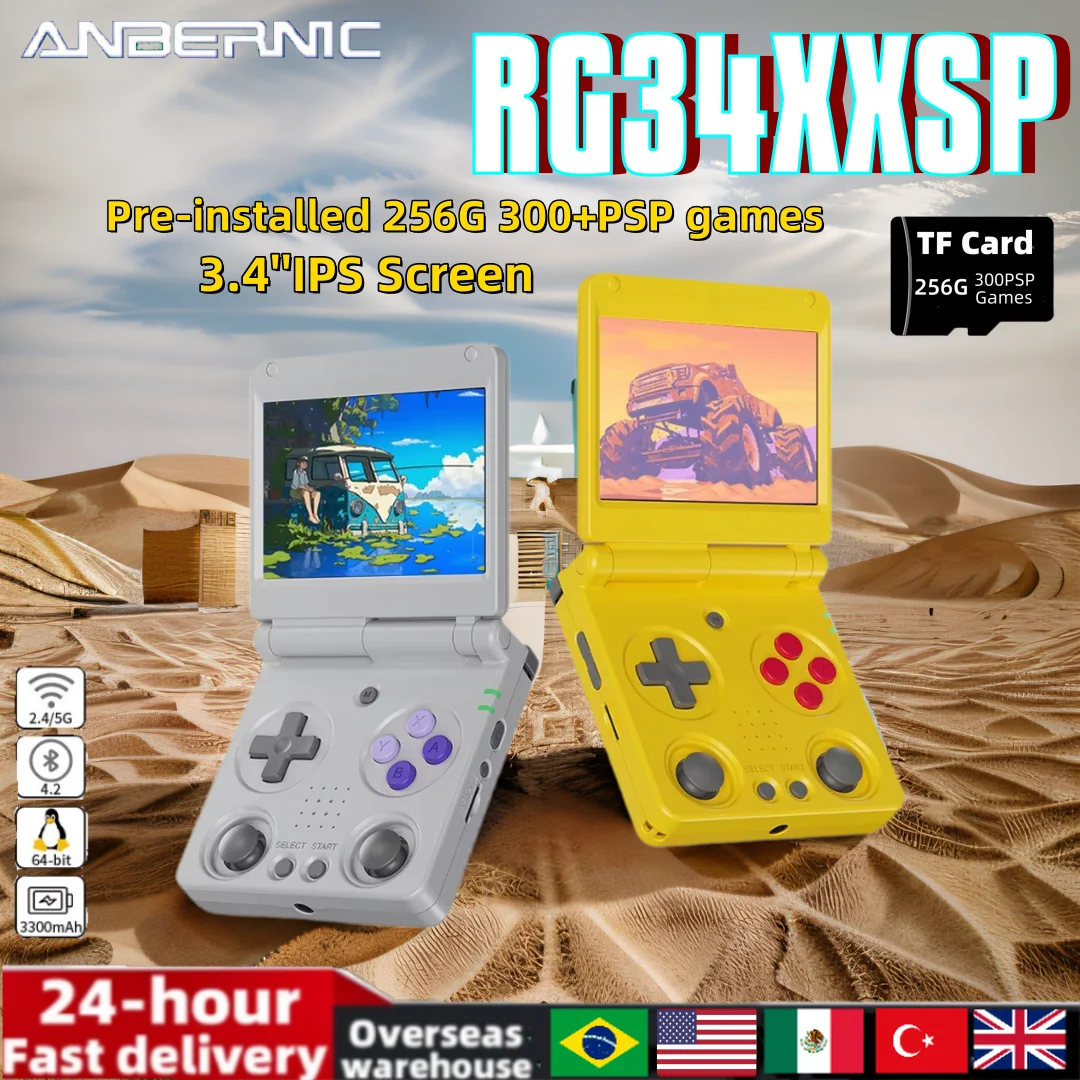 ANBERNIC RG34XXSP Flip Handheld Game Console 3.4-inch IPS Screen Linux 64-bit H700 Video Game Consoles 256G PSP HD-MI TV Output
ANBERNIC RG34XXSP Flip Handheld Game Console 3.4-inch IPS Screen Linux 64-bit H700 Video Game Consoles 256G PSP HD-MI TV Output