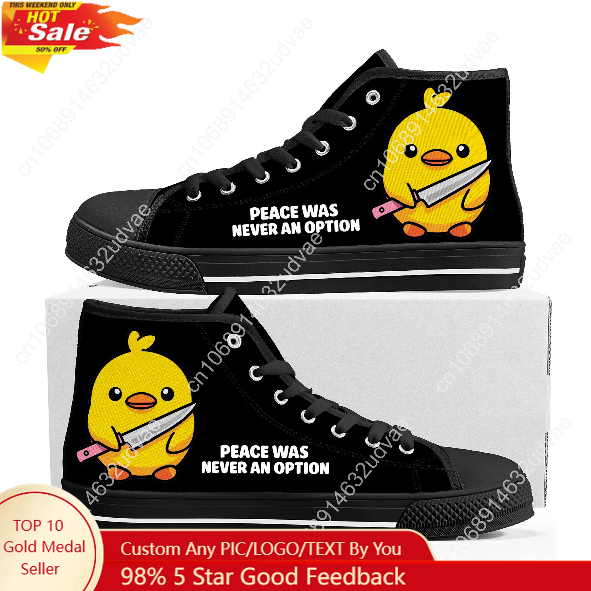 Peace is never an option Cute animals High Top Sneakers Mens Womens Lightweight Canvas Sneaker Ghana Hiking Casual Custom Shoes 
Peace is never an option Cute animals High Top Sneakers Mens Womens Lightweight Canvas Sneaker Ghana Hiking Casual Custom Shoes