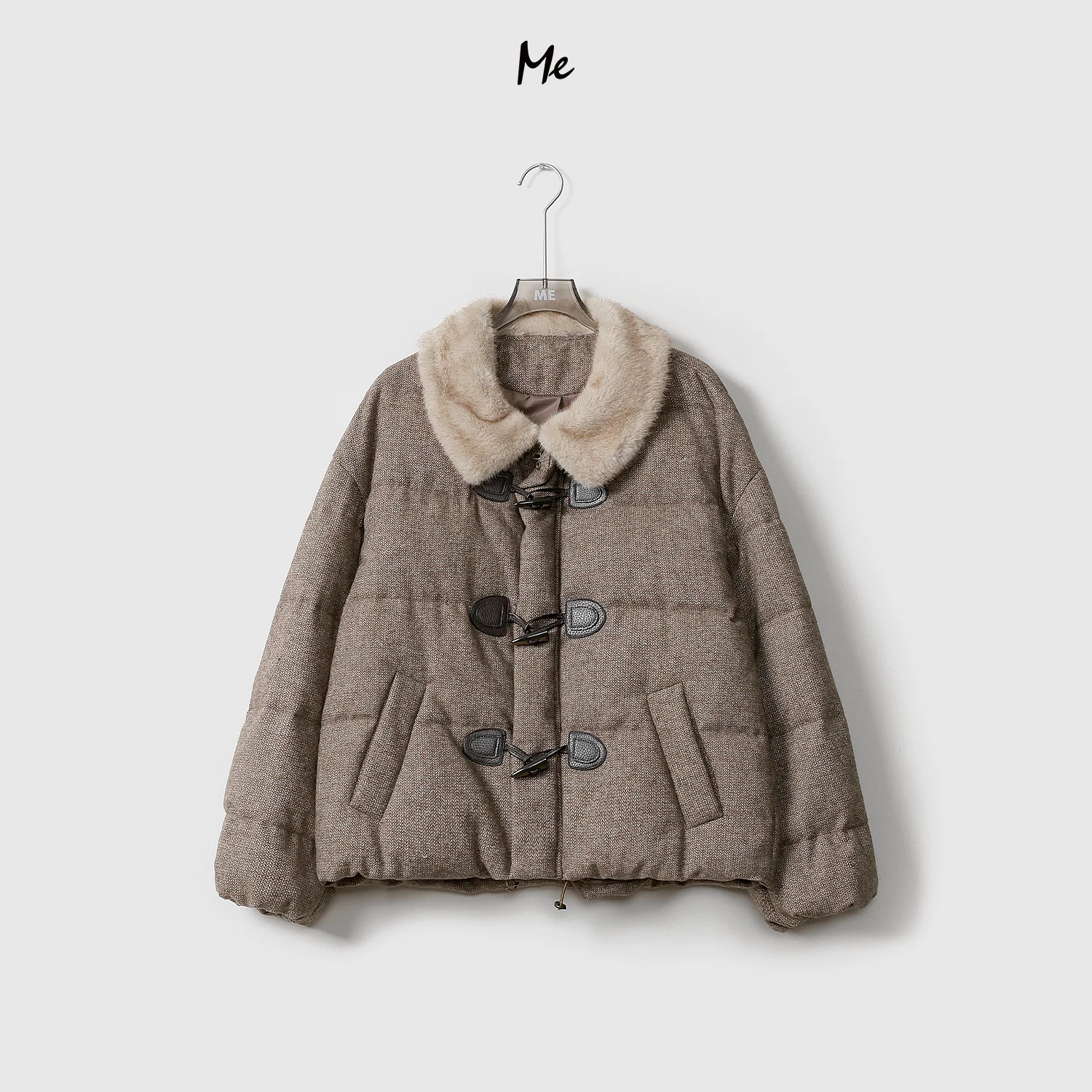 Warm Wool Goose down Jaet with Horn Buttons Mixed Wool Fabric White Goose down Thi Winter Coat MEHOMEYANG 2E3753
Warm Wool Goose down Jaet with Horn Buttons Mixed Wool Fabric White Goose down Thi Winter Coat MEHOMEYANG 2E3753