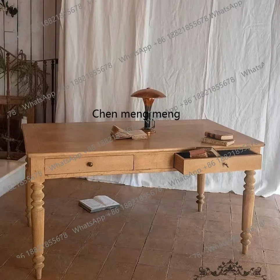 French Retro Solid Wood Desk Rectangular with Drawer Office Study Desk Home Writing Desk H
French Retro Solid Wood Desk Rectangular with Drawer Office Study Desk Home Writing Desk H