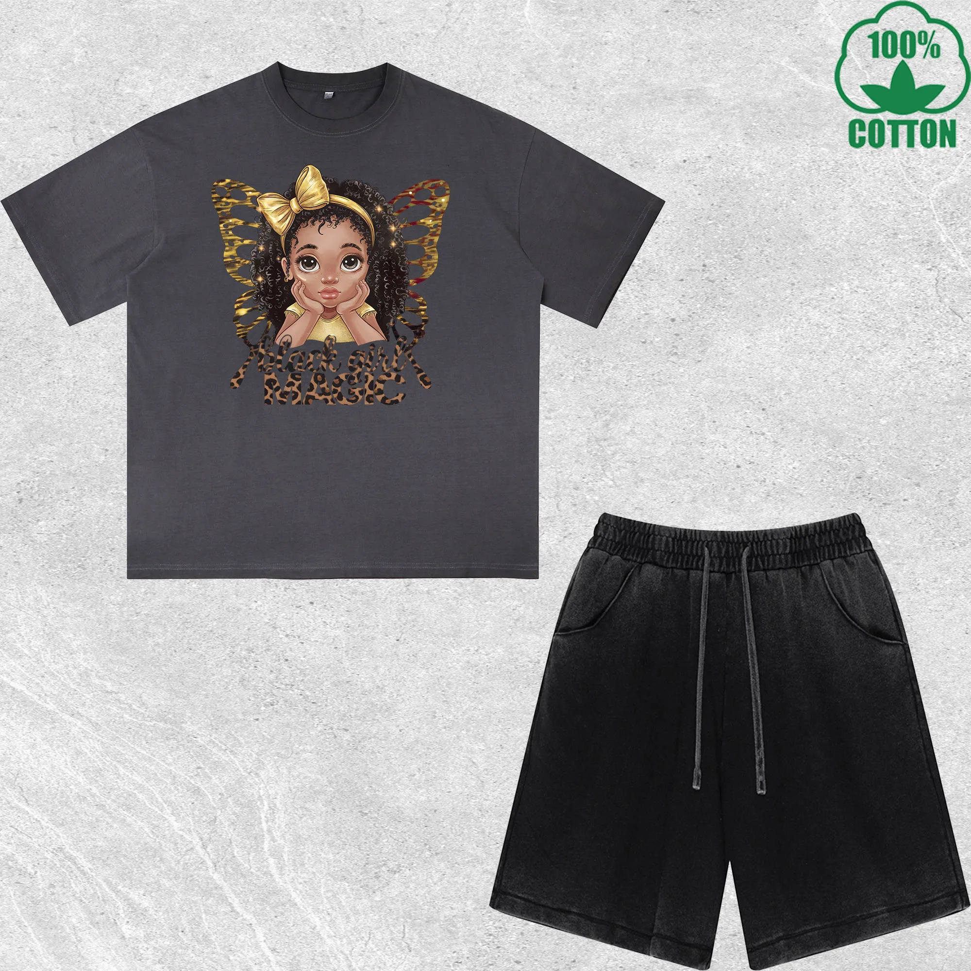 Black Girl Magic Printed Dirty Wash T-Shirt Shorts Set Multicolor Combo Loose Trendy Fashionable 100%Cotton Short Value Pack
Black Girl Magic Printed Dirty Wash T-Shirt Shorts Set Multicolor Combo Loose Trendy Fashionable 100%Cotton Short Value Pack