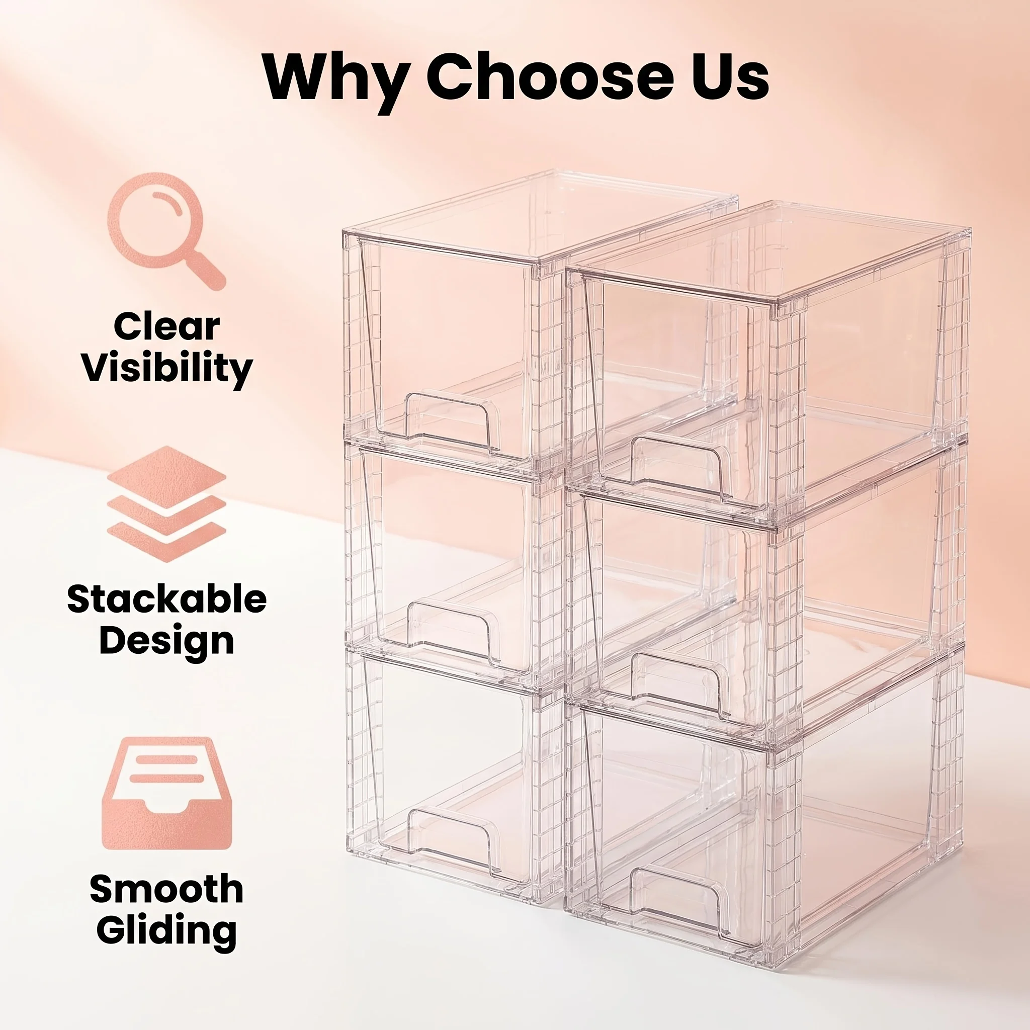 6/8 Packs Drawer Style Storage Cabinet, Stackable Storage Drawers, Easily Assemble Acrylic Bathroom Closet Undersink Organizers
6/8 Packs Drawer Style Storage Cabinet, Stackable Storage Drawers, Easily Assemble Acrylic Bathroom Closet Undersink Organizers