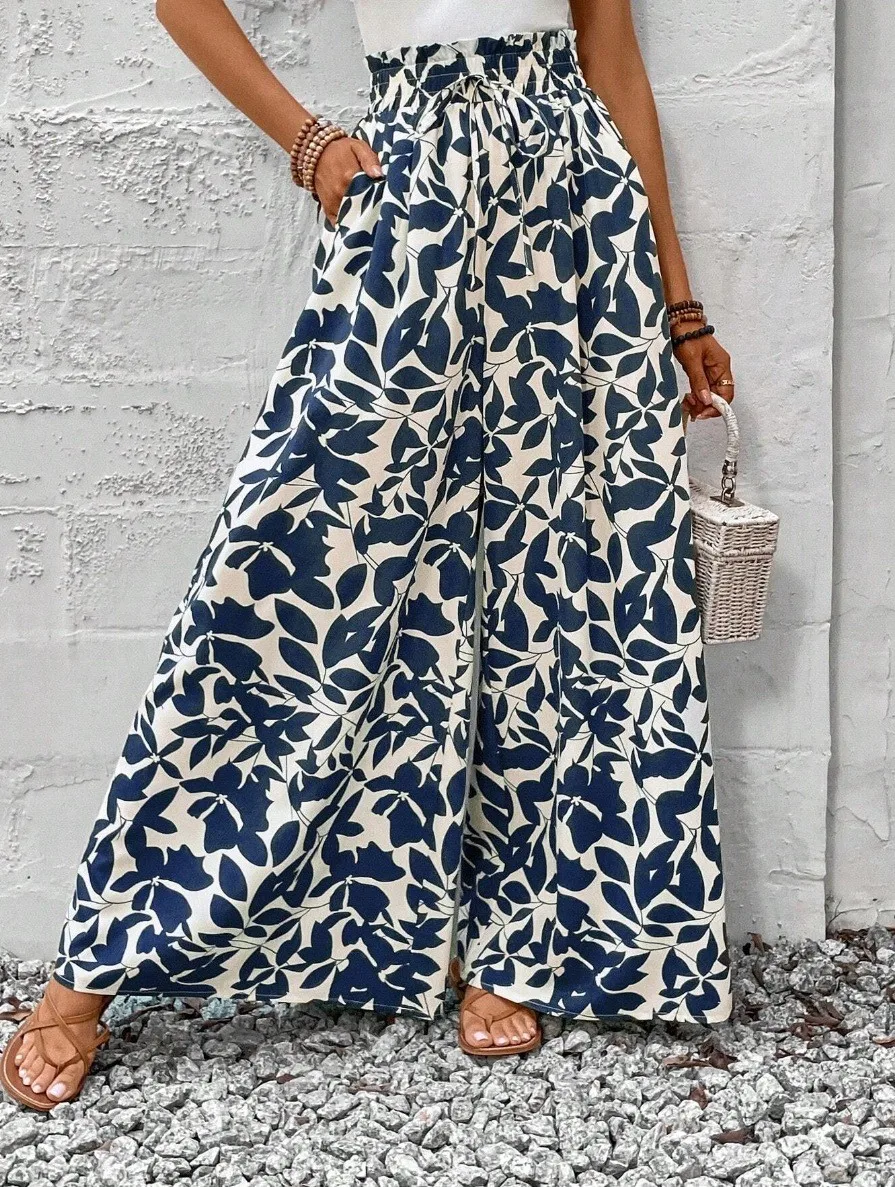 Women's Summer Skirt Floral Print High Waist Long Skirt Elegant A Line Maxi Skirt Wide Leg Cream Base Full Skirt with Ruffle
Women's Summer Skirt Floral Print High Waist Long Skirt Elegant A Line Maxi Skirt Wide Leg Cream Base Full Skirt with Ruffle