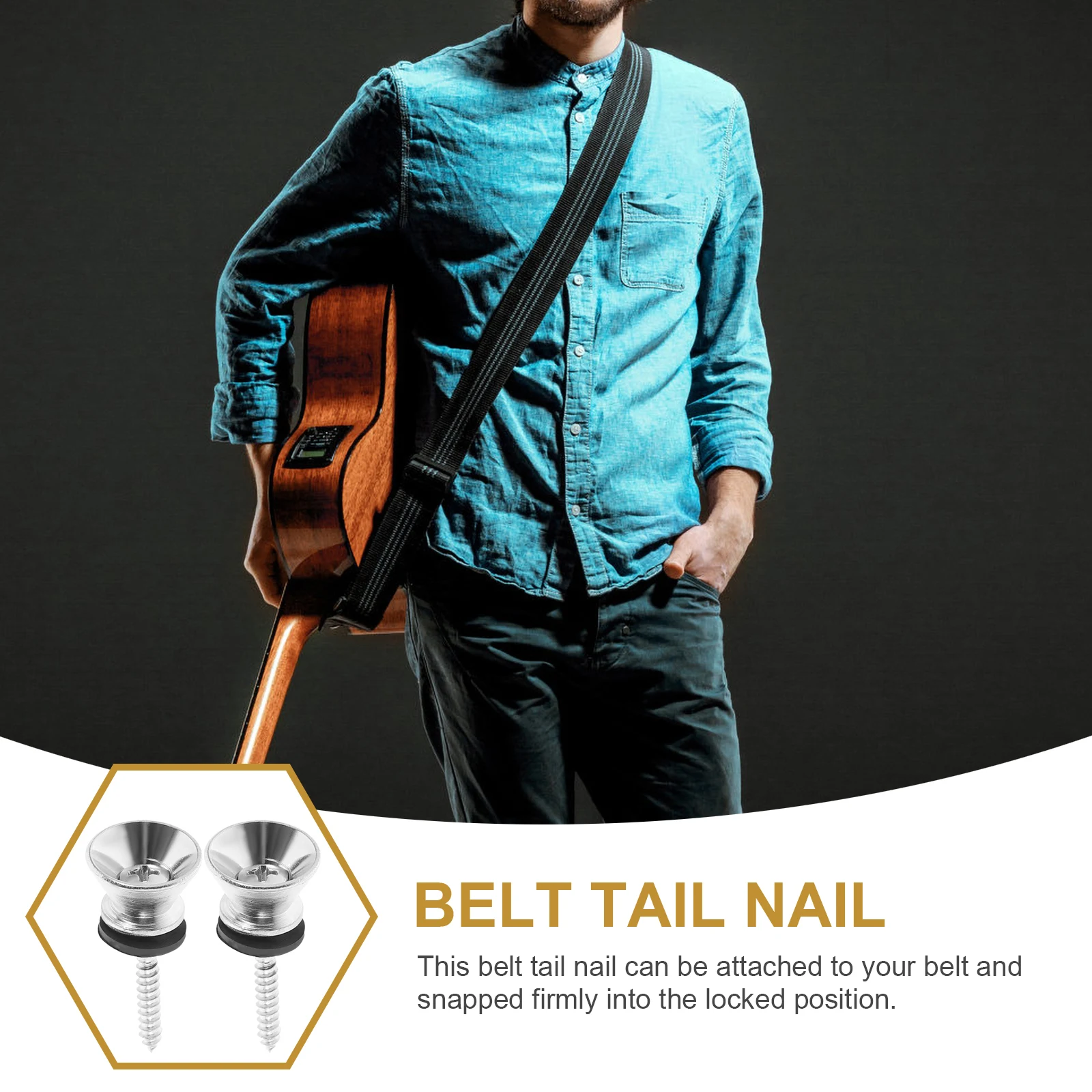 Lock Metal for Anti-off Button Belt Tail Guitar Accessory Fixing Nail Guitar Strap Metal Lock Bass Strap Nail Durable
Lock Metal for Anti-off Button Belt Tail Guitar Accessory Fixing Nail Guitar Strap Metal Lock Bass Strap Nail Durable