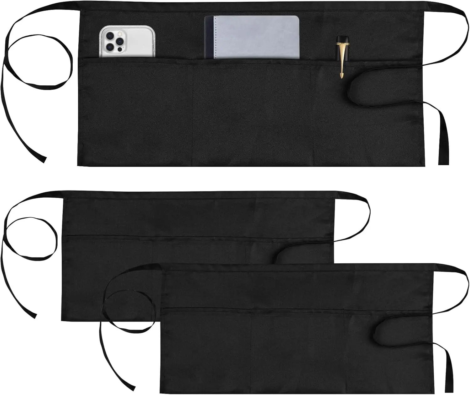 Pack Server Apron, Waitress Apron with 3 Pockets, Short Aprons for Women with Pockets for Servers, Waiter, Waitress
Pack Server Apron, Waitress Apron with 3 Pockets, Short Aprons for Women with Pockets for Servers, Waiter, Waitress