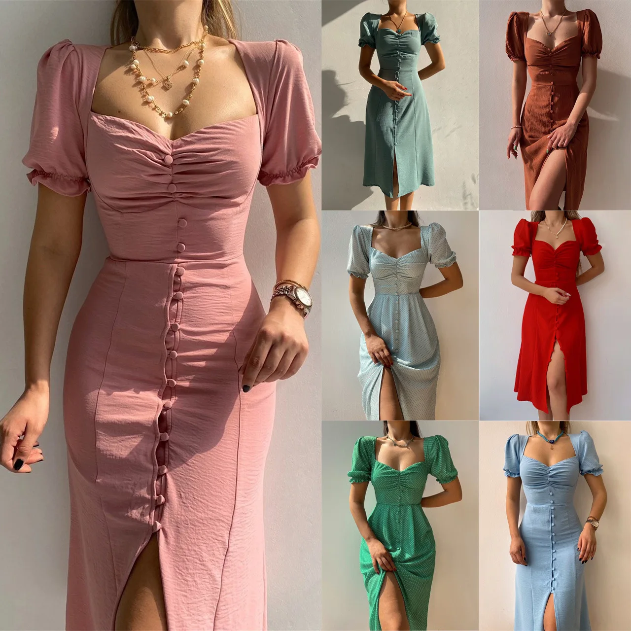 Fashion Bandage Tight Dress For Women Fluffy Short Sleeves Sexy Low Cut Slim Fit A-line Skirt Elegant Women's Vest 2025 Summer
Fashion Bandage Tight Dress For Women Fluffy Short Sleeves Sexy Low Cut Slim Fit A-line Skirt Elegant Women's Vest 2025 Summer