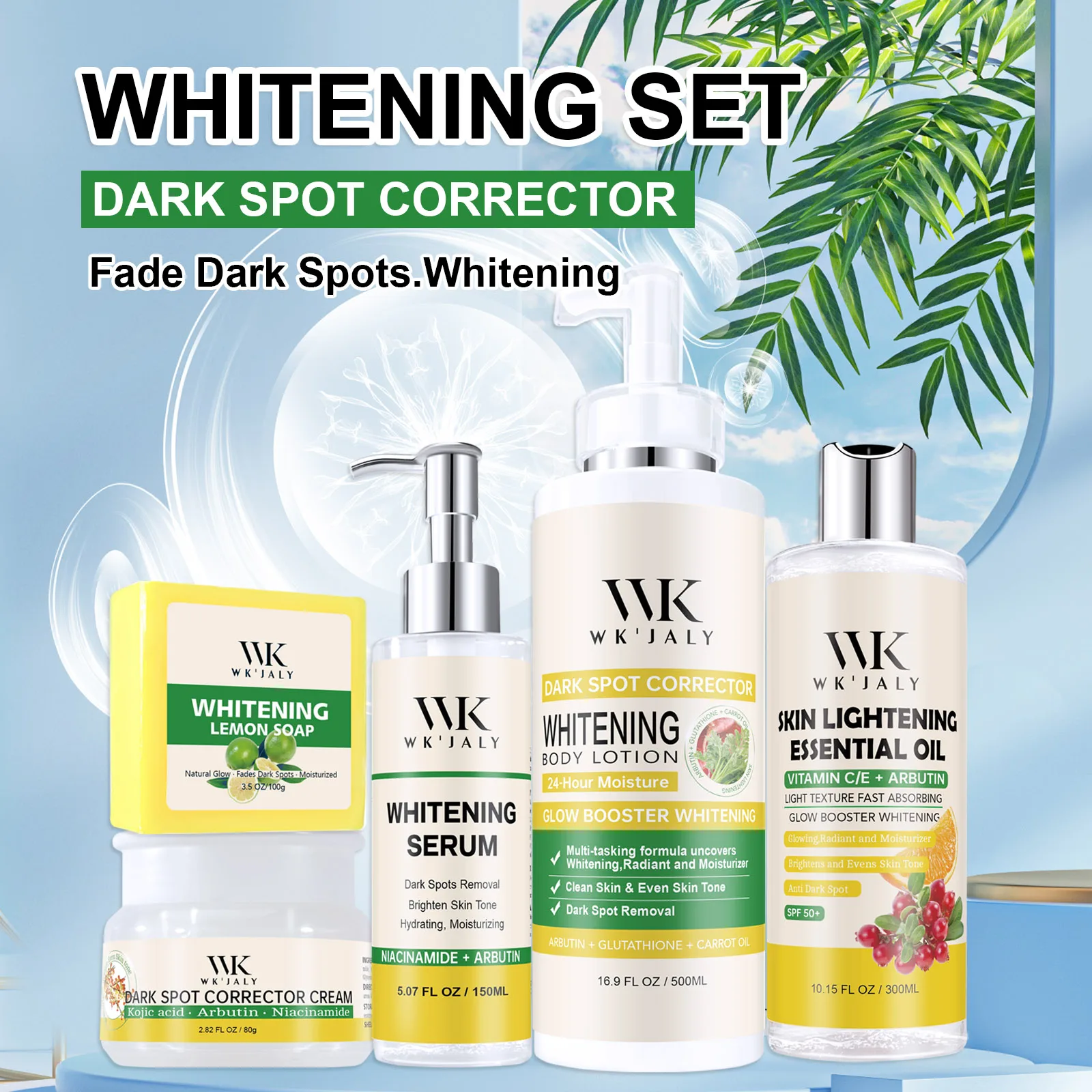 WK JALY Отбеливающий набор ниацинамида, удаление темных пятен, гиперпигментация, меланин, веснушек, увлажнение, выравнивание тона кожи
WK JALY Отбеливающий набор ниацинамида, удаление темных пятен, гиперпигментация, меланин, веснушек, увлажнение, выравнивание тона кожи