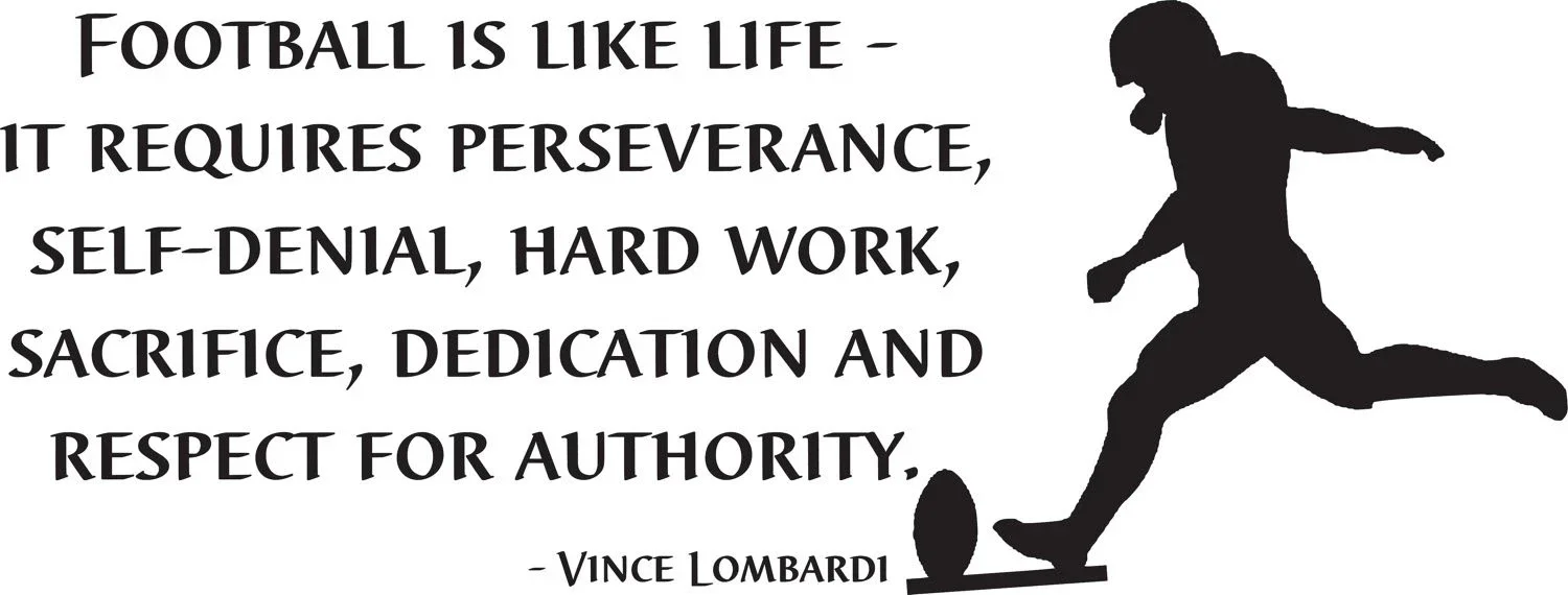 Vince Lombardi football is like life quote Vinyl Decal Wall Art Sticker removeable decor self-adhesive
Vince Lombardi football is like life quote Vinyl Decal Wall Art Sticker removeable decor self-adhesive