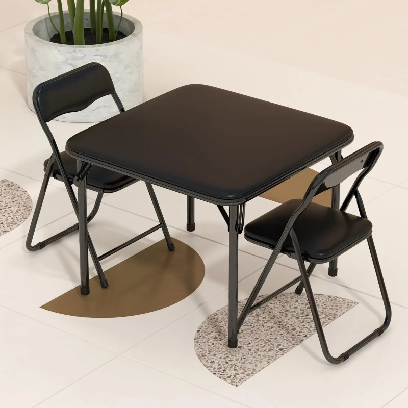 Foldable Table And Chairs Set of 3, Portable Metal Table With PU Cushion Seats For Office Home
Foldable Table And Chairs Set of 3, Portable Metal Table With PU Cushion Seats For Office Home