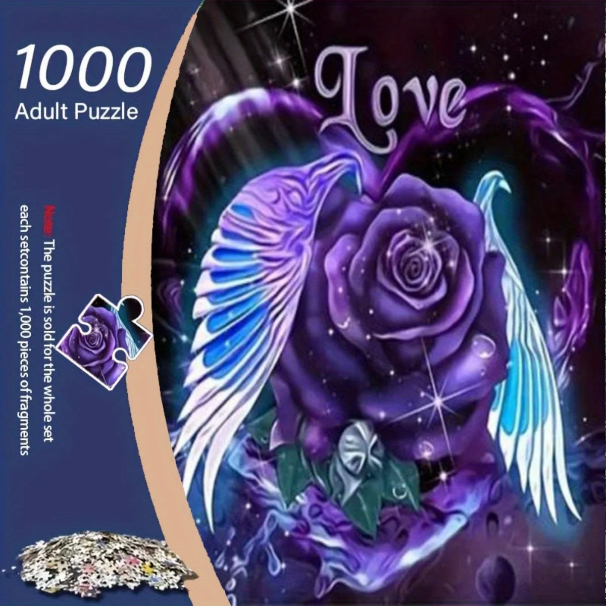 1000pcs Fantasy Starry Night Jigsaw Puzzle with Purple Roses, Winged Angel & Love Lettering - Large Frameless Adult Puzzle for
1000pcs Fantasy Starry Night Jigsaw Puzzle with Purple Roses, Winged Angel & Love Lettering - Large Frameless Adult Puzzle for