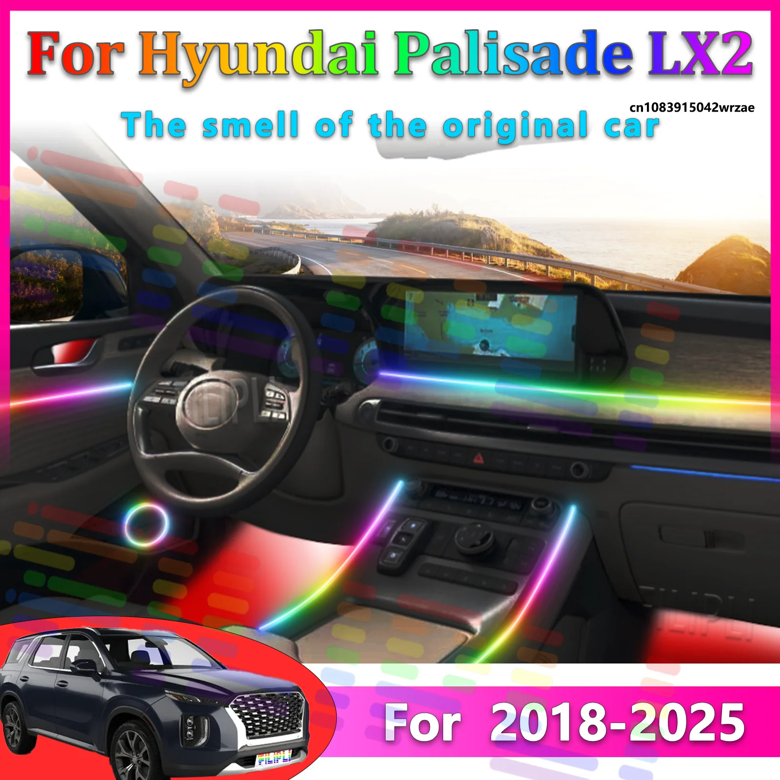 For Hyundai Palisade LX2 2018 Car LED Ambient Lamps Colorful Atmosphere Lights Auto Interior Neon Strip App Control 64 RGB Light
For Hyundai Palisade LX2 2018 Car LED Ambient Lamps Colorful Atmosphere Lights Auto Interior Neon Strip App Control 64 RGB Light