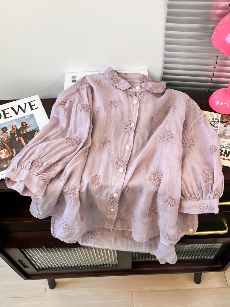 Свободный крой в стиле ретро, хлопково-льняной топ с вышивкой, женский летний утягивающий кукольный воротник Seven Sve, хлопковый льняной топ с вышивкой
Свободный крой в стиле ретро, хлопково-льняной топ с вышивкой, женский летний утягивающий кукольный воротник Seven Sve, хлопковый льняной топ с вышивкой