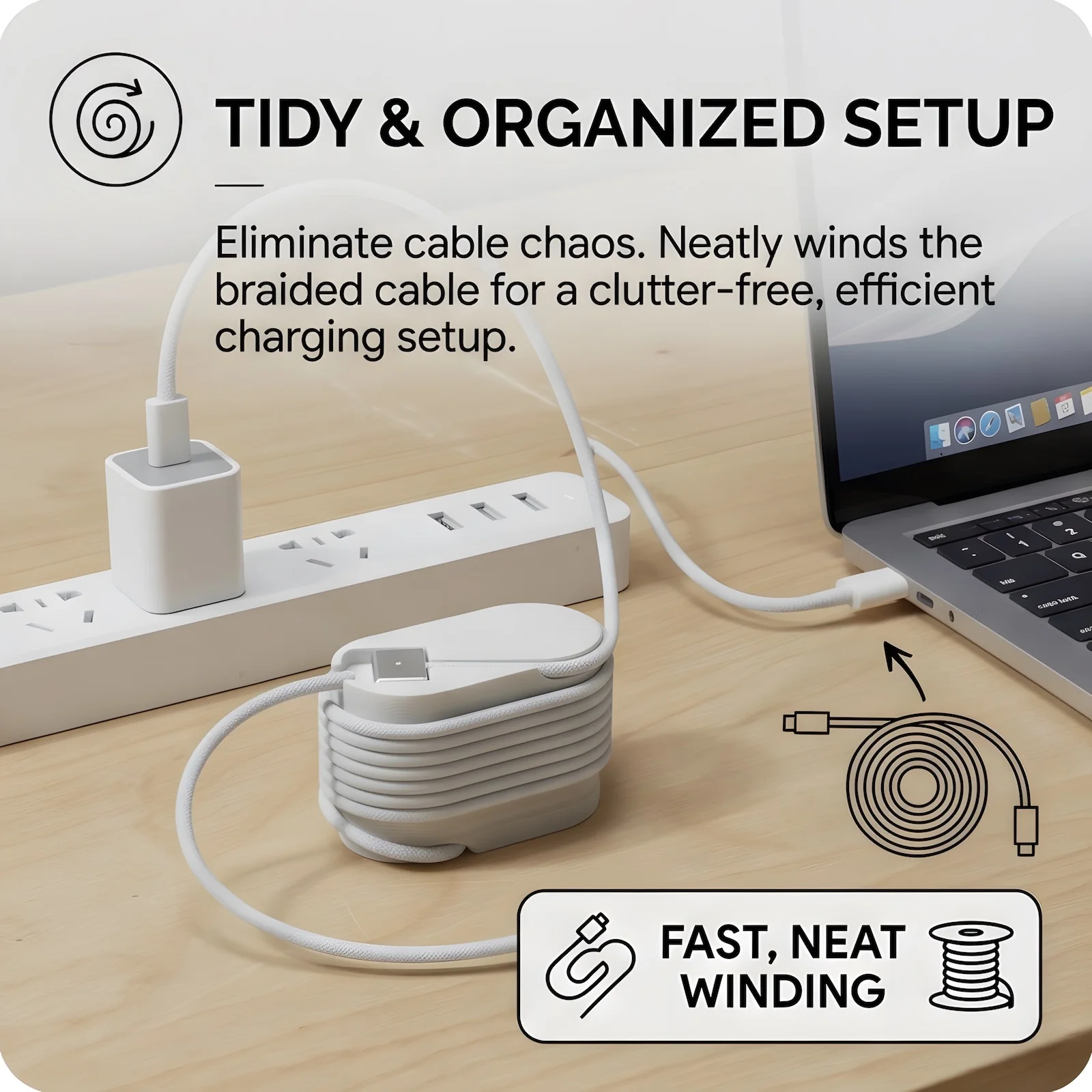 3D Printed Cable Organizer for MacBook Pro Air MagSafe 3 Cord Winder Portable Desk Wire Management Travel Accessory
3D Printed Cable Organizer for MacBook Pro Air MagSafe 3 Cord Winder Portable Desk Wire Management Travel Accessory