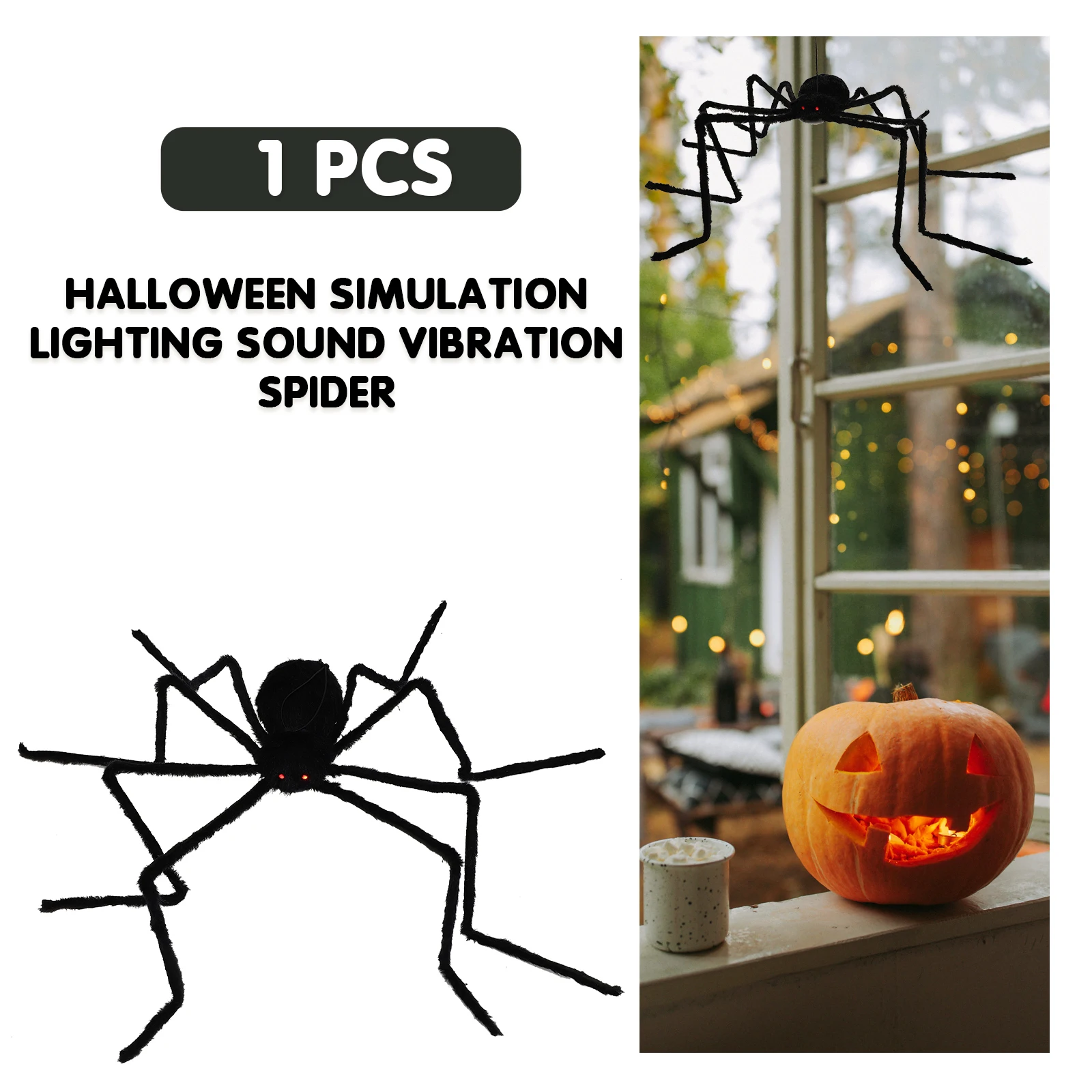 Glowing Vibration Decor Black Halloween Party StoreHaunted House Photo Prop Luminous Sound Spider Toy Scary Spider Decorations
Glowing Vibration Decor Black Halloween Party StoreHaunted House Photo Prop Luminous Sound Spider Toy Scary Spider Decorations