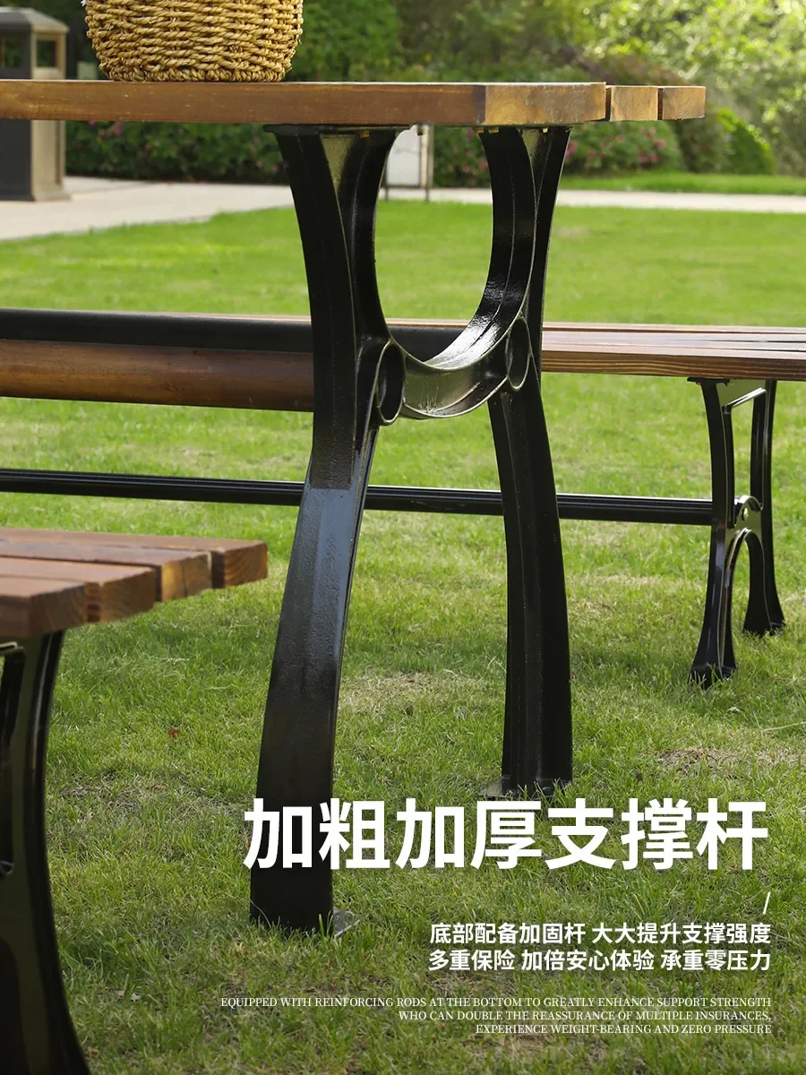 Table and Chair Outdoor Home Yard Garden Antiseptic Wood Dining Table Three-Piece Iron Outdoor Table
Table and Chair Outdoor Home Yard Garden Antiseptic Wood Dining Table Three-Piece Iron Outdoor Table