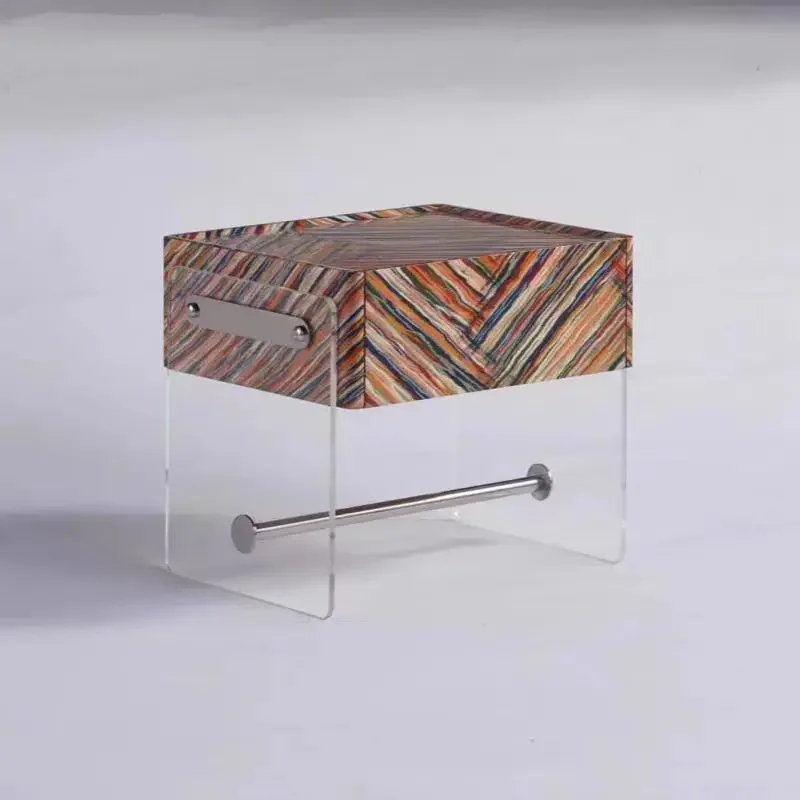 Modern high-end Italian bedroom round square designer acrylic bedside table
Modern high-end Italian bedroom round square designer acrylic bedside table