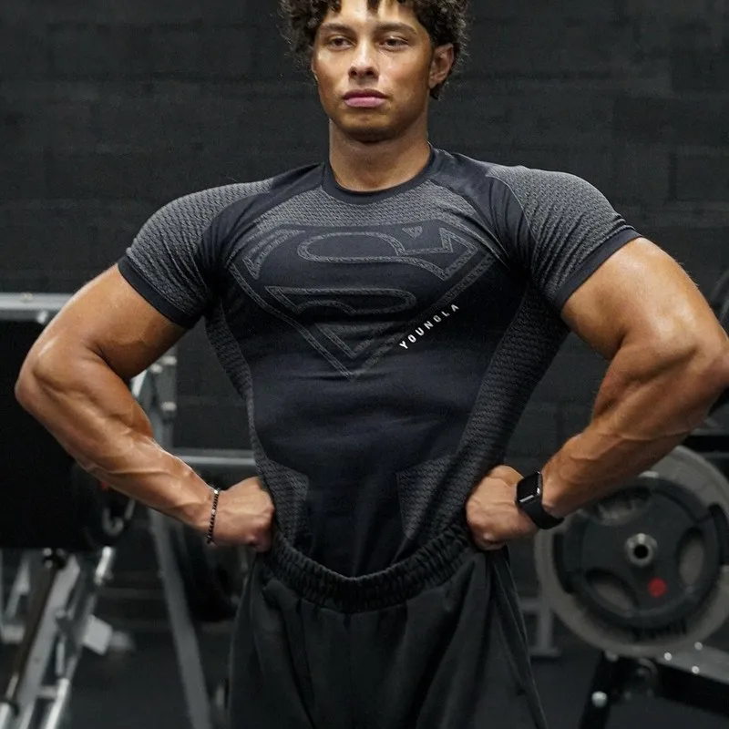 New Summer American Style Fitness Clothing Men's Sports Short Sleeve Running Quick-Dry Breathable Tight-Fitting Shirt T-shirt
New Summer American Style Fitness Clothing Men's Sports Short Sleeve Running Quick-Dry Breathable Tight-Fitting Shirt T-shirt 