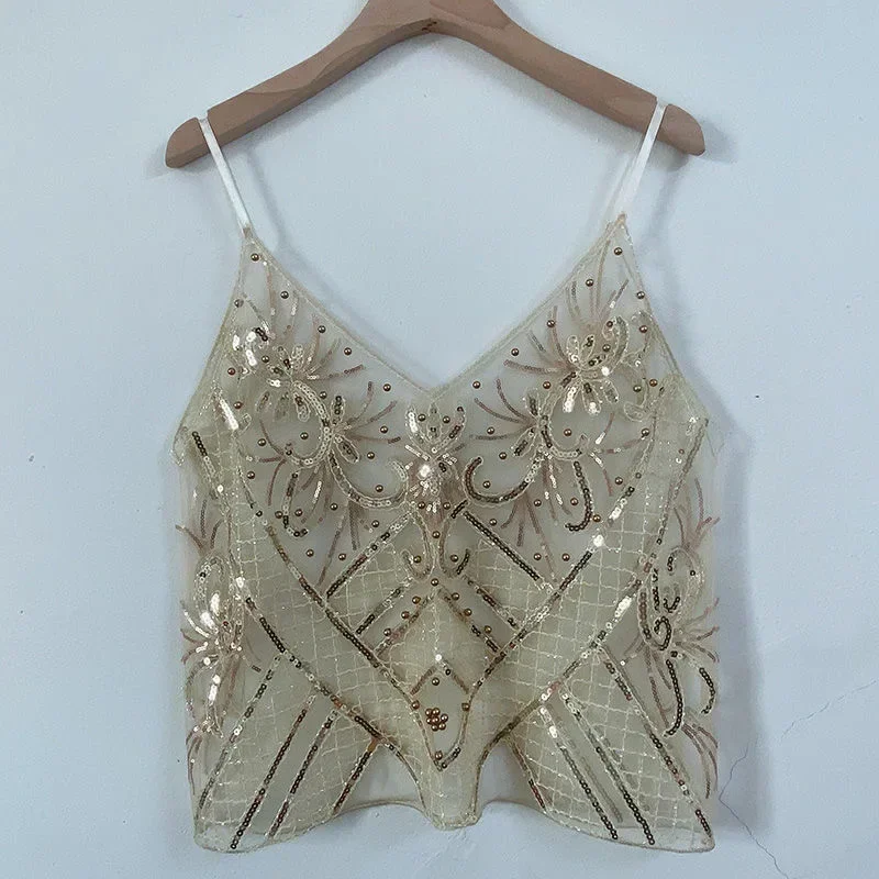 2025 New Bling Bling Sequined Tanks Tops Women Sexy Bead Work Mesh Tops Women Pink Sequined Tanks Femme Gold Tops
2025 New Bling Bling Sequined Tanks Tops Women Sexy Bead Work Mesh Tops Women Pink Sequined Tanks Femme Gold Tops