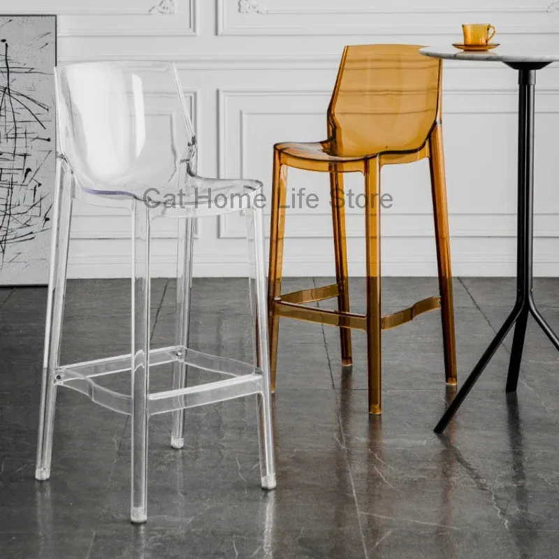 Nordic Crystal Backrest Transparent Bar Chair Acrylic Modern Simple Bar Chairs Personalized High Legged Stool Furniture
Nordic Crystal Backrest Transparent Bar Chair Acrylic Modern Simple Bar Chairs Personalized High Legged Stool Furniture