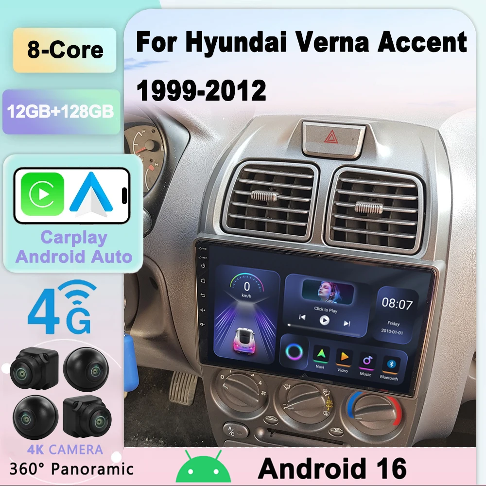 Android 16 Car Radio DSP 4G+WIFI For Hyundai Verna Accent 1999-2012 Multimedia Video Player Stereo Navigation GPS Carplay
Android 16 Car Radio DSP 4G+WIFI For Hyundai Verna Accent 1999-2012 Multimedia Video Player Stereo Navigation GPS Carplay