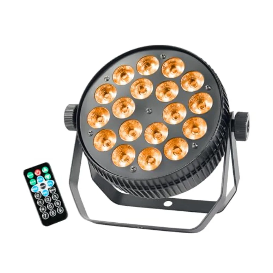 LED Stage Lights18x18 Watt RGBWAUV 6-in-1 LED Par Lights Aluminum Low Noise DMX512 Sound Activated Remote Control Wall Wash DJ
LED Stage Lights18x18 Watt RGBWAUV 6-in-1 LED Par Lights Aluminum Low Noise DMX512 Sound Activated Remote Control Wall Wash DJ
