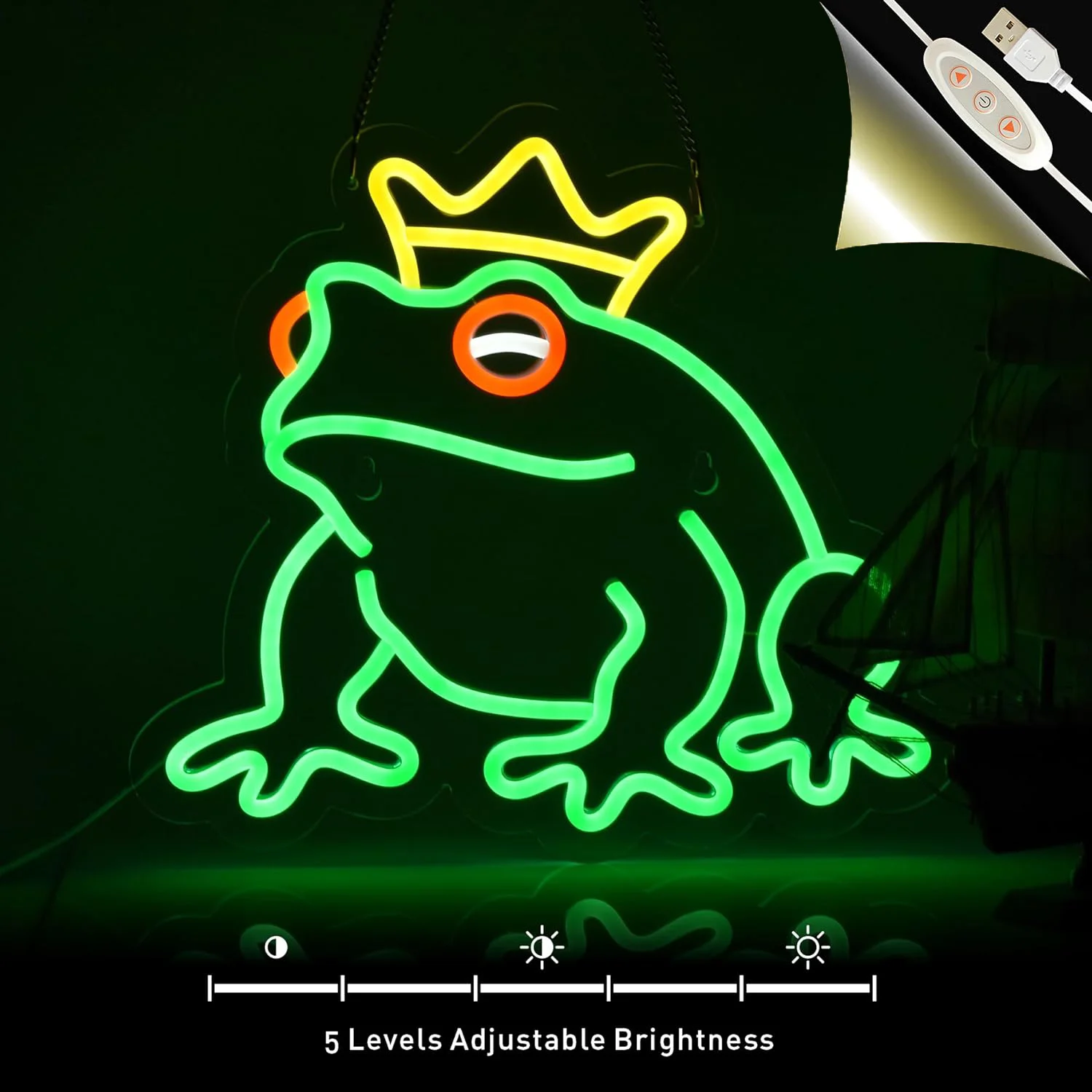 Frog neon, with dimmer, 5V USB power supply, suitable for home bedroom decoration and lighting, a gift for good friends.
Frog neon, with dimmer, 5V USB power supply, suitable for home bedroom decoration and lighting, a gift for good friends.