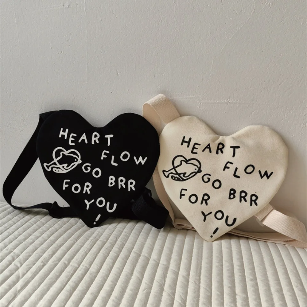 Casual Childishness Heart Shoulder Pouch Canvas Black&White Letter Crossbody Bag Cute Lightweight Kids Mini Bag Girls
Casual Childishness Heart Shoulder Pouch Canvas Black&White Letter Crossbody Bag Cute Lightweight Kids Mini Bag Girls