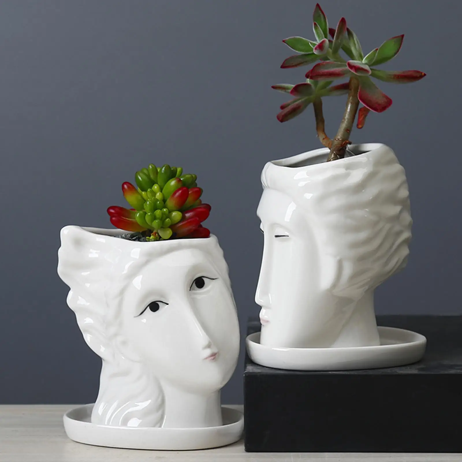 Nordic Human Head Vase Human Face Flowerpot Decoration Ceramic Figure Sculpture Crafts Flower Arrangement Container
Nordic Human Head Vase Human Face Flowerpot Decoration Ceramic Figure Sculpture Crafts Flower Arrangement Container