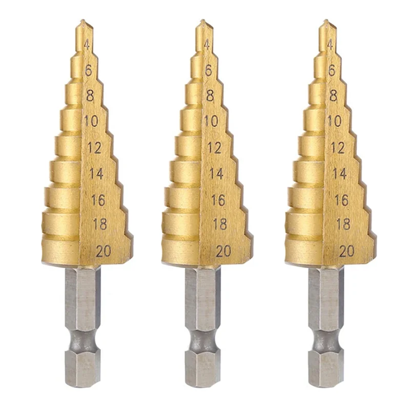 【Flash Sale】3Pcs 4-20Mm HSS Straight Groove Step Drill Bit Wood Metal Hole Cutter Core Drill Bit Pagoda Drill Bit
【Flash Sale】3Pcs 4-20Mm HSS Straight Groove Step Drill Bit Wood Metal Hole Cutter Core Drill Bit Pagoda Drill Bit