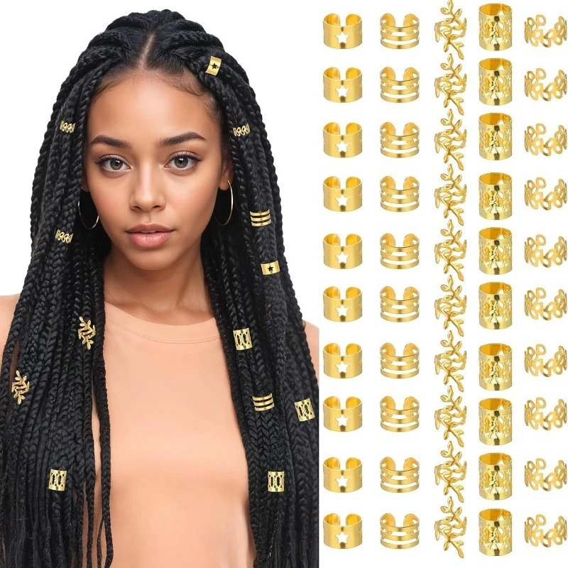 50pcs Gold Star Ear Cuffs Dreadlock Hair Rings Metal Braid Hair Accessories Hairstyle Decor for Women Daily Party DIY Styling
50pcs Gold Star Ear Cuffs Dreadlock Hair Rings Metal Braid Hair Accessories Hairstyle Decor for Women Daily Party DIY Styling