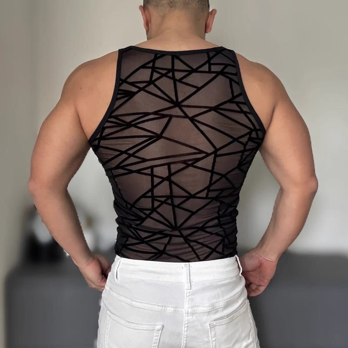 Sexy Men's Tank Tops Nightclub Male singer Stage Gogo Costumes Sports training vest
Sexy Men's Tank Tops Nightclub Male singer Stage Gogo Costumes Sports training vest