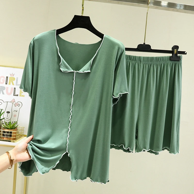 Summer Lightweight Modal ort Sve ort Pants Home Clothes Set Women's Loose Spwear Casual Two-Piece Pure Color
Summer Lightweight Modal ort Sve ort Pants Home Clothes Set Women's Loose Spwear Casual Two-Piece Pure Color