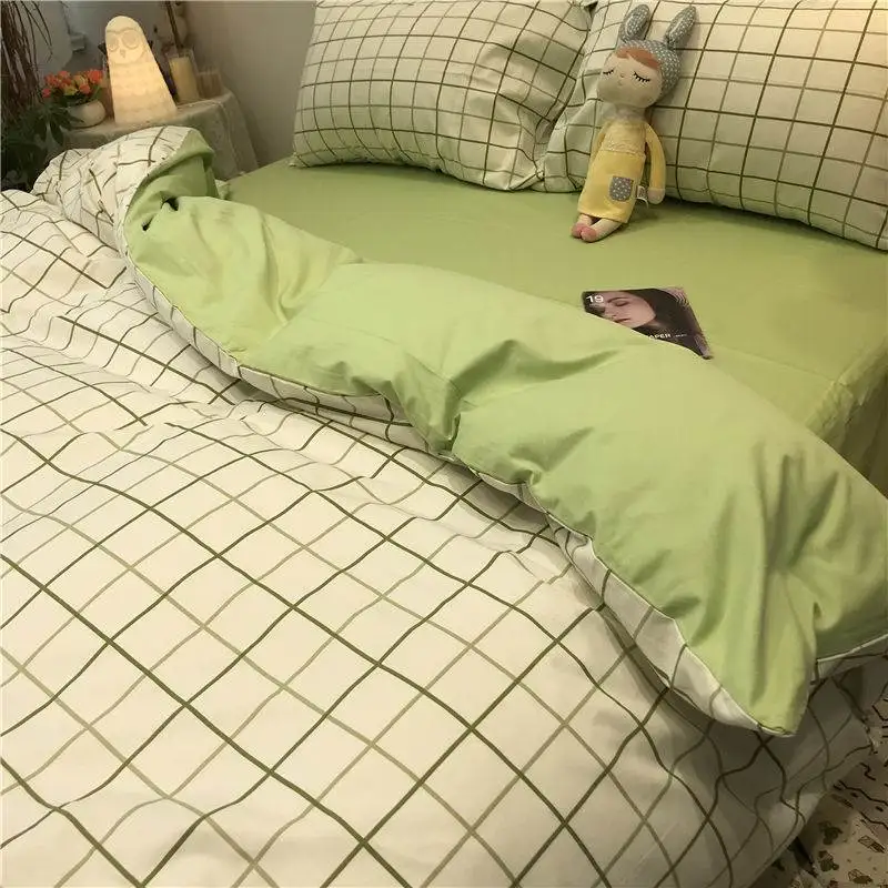 Washed Cotton Duvet Cover Set Four-Piece Student Dormitory Summer Bedding Flocking Person Full Set Spring Summer Bedding
Washed Cotton Duvet Cover Set Four-Piece Student Dormitory Summer Bedding Flocking Person Full Set Spring Summer Bedding