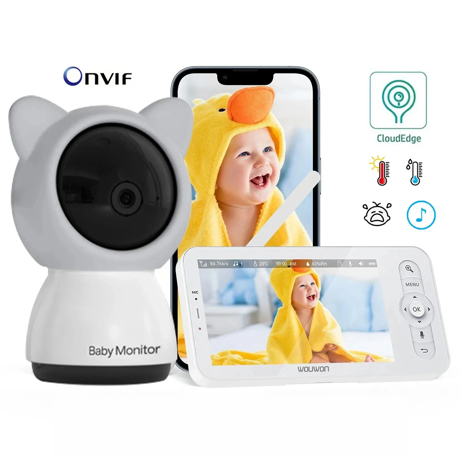 HD 5 Inch LCD Baby Monitor Two Way Talk PTZ Camera Remote Control And View Built-in Lullabies Temperature Test For New Born Baby
HD 5 Inch LCD Baby Monitor Two Way Talk PTZ Camera Remote Control And View Built-in Lullabies Temperature Test For New Born Baby