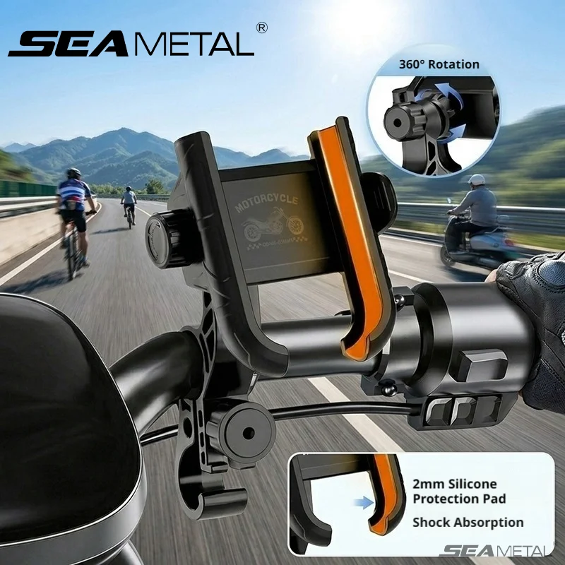 SEAMETAL Motorcycle Phone Holder Outside Riding Mobile Phone Support Stable Motorcycle Handlebar Rearview Mirror Stand Accessory
SEAMETAL Motorcycle Phone Holder Outside Riding Mobile Phone Support Stable Motorcycle Handlebar Rearview Mirror Stand Accessory