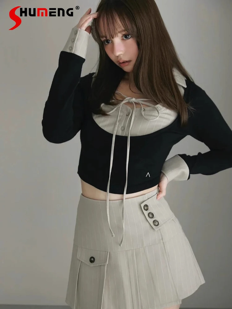 Japanese Style Fashion Sweet Long Sleeve Top and Skirt 2-Piece Set Spring Autumn New 2025 Women's Slim Fit Casual Matching Sets
Japanese Style Fashion Sweet Long Sleeve Top and Skirt 2-Piece Set Spring Autumn New 2025 Women's Slim Fit Casual Matching Sets