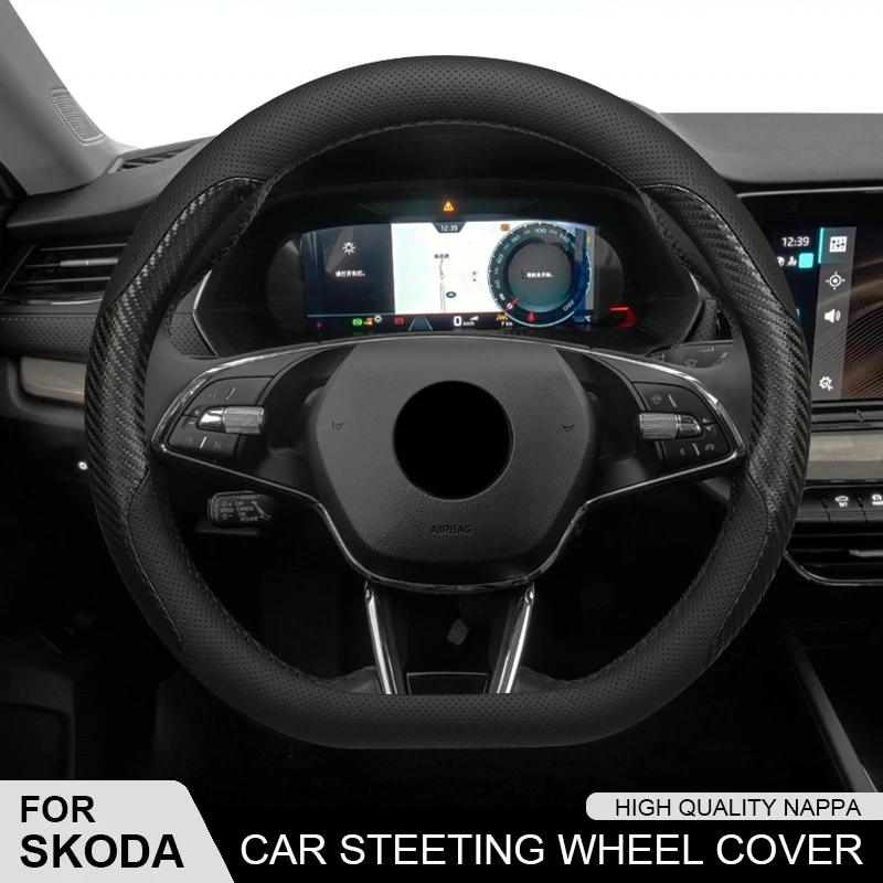 For Skoda VRS Kodiaq Karoq Kamiq Octavia 1 a5 Scala Superb Yeti Fabia ENYAQ Citigo Leather Car Steering Wheel Cover Anti-Slip
For Skoda VRS Kodiaq Karoq Kamiq Octavia 1 a5 Scala Superb Yeti Fabia ENYAQ Citigo Leather Car Steering Wheel Cover Anti-Slip
