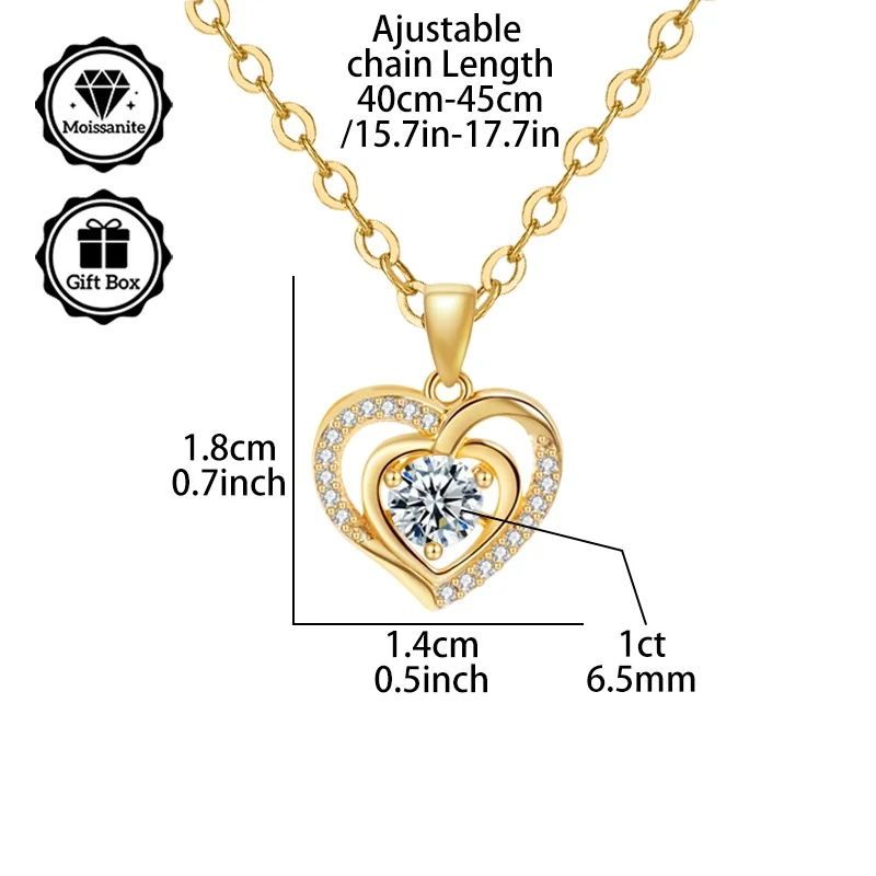 LAMVOICE christmas giftt,S925 sterling silver necklace, 1 carat moissanite necklace, high quality gif, Jewelry for women
LAMVOICE christmas giftt,S925 sterling silver necklace, 1 carat moissanite necklace, high quality gif, Jewelry for women