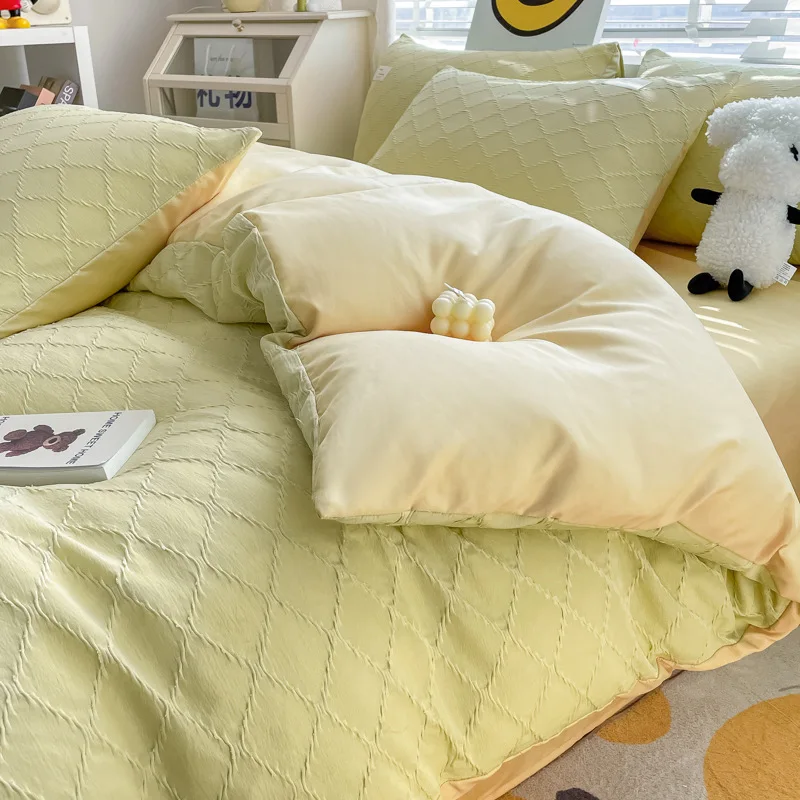 Light Green Duvet Cover Set with Flat Sheet Pillowcases Ins Nordic Style Boys Girls Full Twin Size Fashion Bedding Kit
Light Green Duvet Cover Set with Flat Sheet Pillowcases Ins Nordic Style Boys Girls Full Twin Size Fashion Bedding Kit