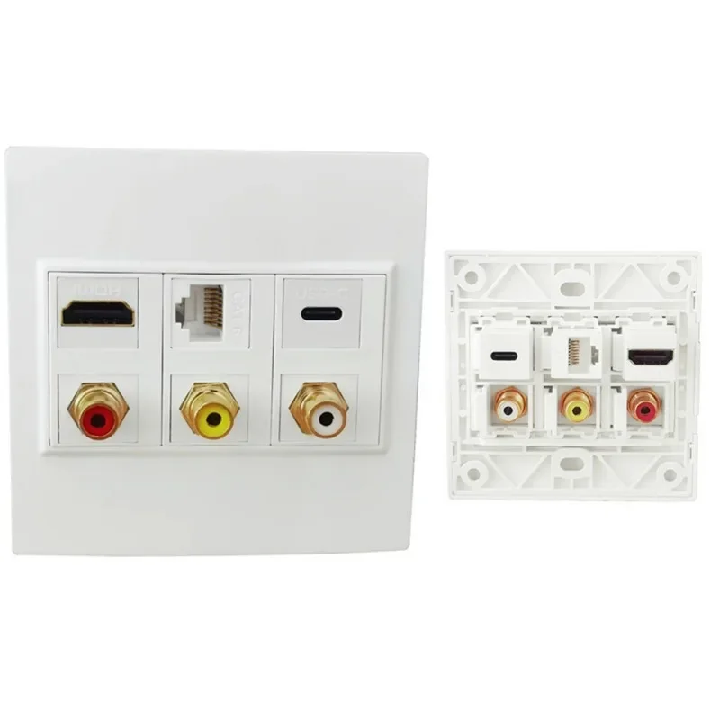 4K High-Definition Cable HDMI-Compatible Socket+CAT6+USB C+Audio And Video 3RCA Wall Plug 86 Type Multimedia Panel
4K High-Definition Cable HDMI-Compatible Socket+CAT6+USB C+Audio And Video 3RCA Wall Plug 86 Type Multimedia Panel
