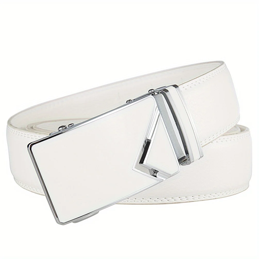 Мужской деловой автоматический ремень — 100% натуральная воловья кожа, белый, дизайн без отверстий, пряжка из сплава, 105-125 см
Мужской деловой автоматический ремень — 100% натуральная воловья кожа, белый, дизайн без отверстий, пряжка из сплава, 105-125 см