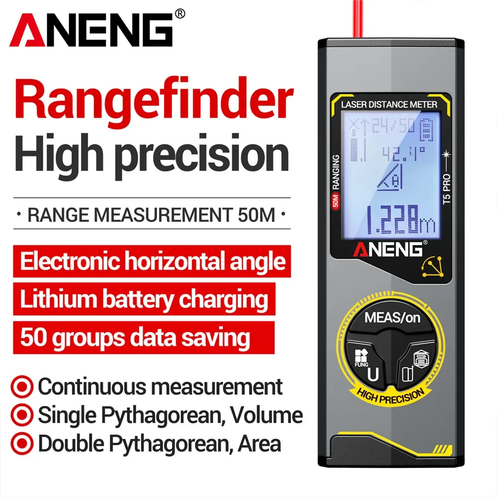 ANENG Mini Laser Distance Meter 30M 50M USB Rechargeable Laser Rangefinder High Precision Electronic Laser Tape Measure Handheld
ANENG Mini Laser Distance Meter 30M 50M USB Rechargeable Laser Rangefinder High Precision Electronic Laser Tape Measure Handheld